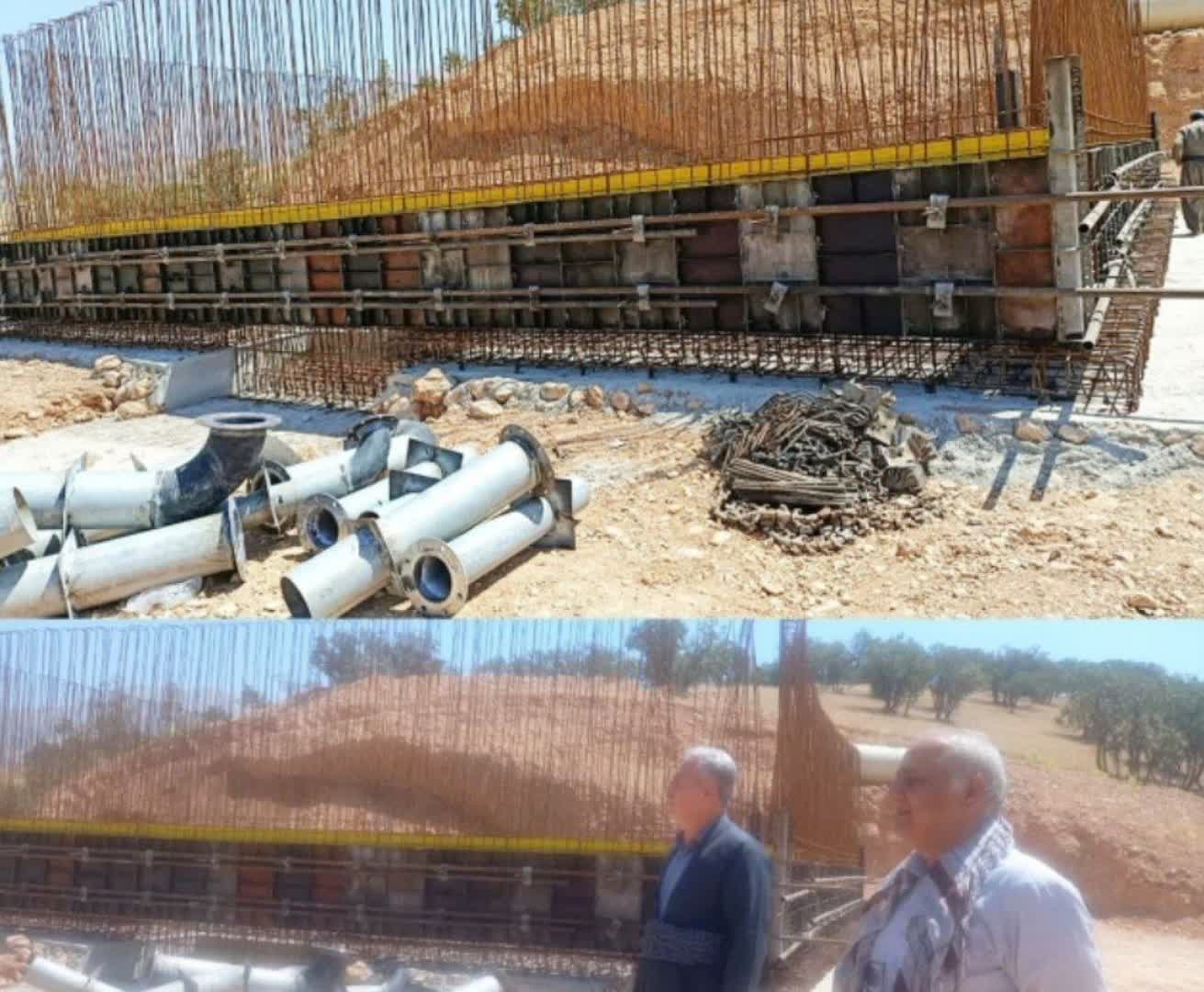 عملیات احداث دو مخرن بزرگ اب در صفی اباد کلیدخورد